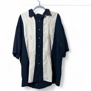 Bamboo Cay Shirt Mens XXL  Resortwear Embroidered Classic Island Palm  Hawaiian